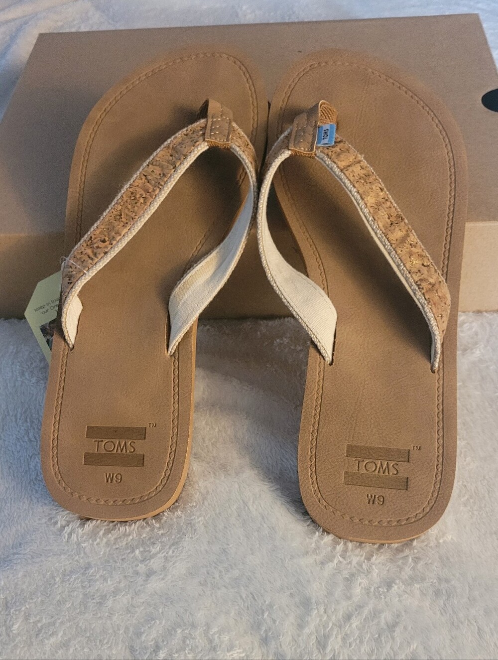 Toms Cork Glitz Flip Flops